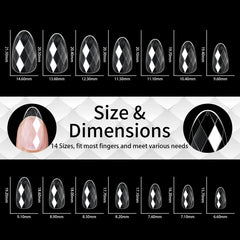 140pc 3D Diamond Soft Gel Nail Tips Style 01 Nail Art Designs image 1