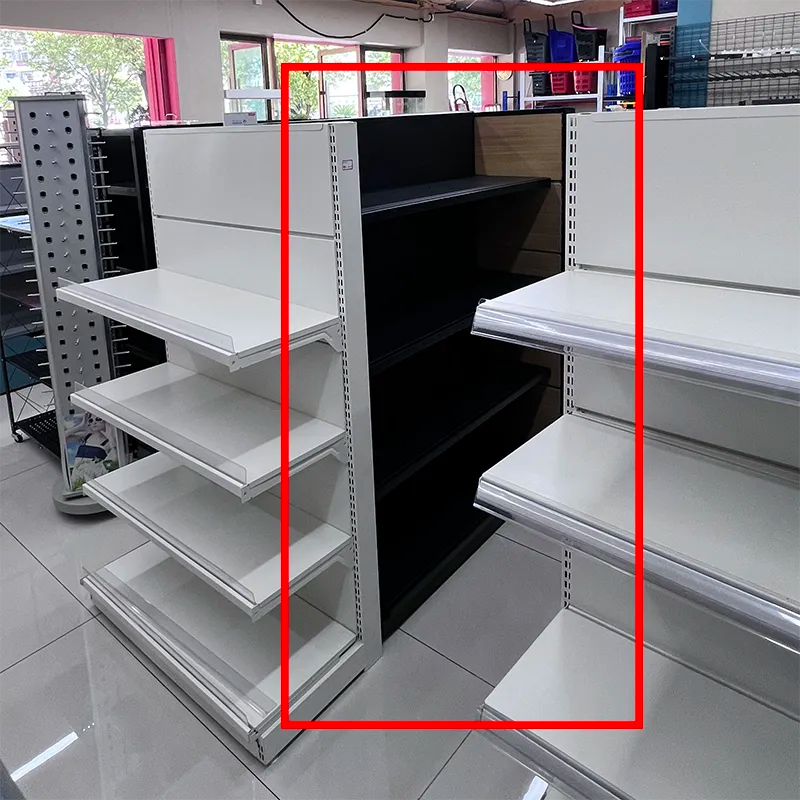120x88x165 Matte Black Retail Shelving Center Section Dual Sided image 0