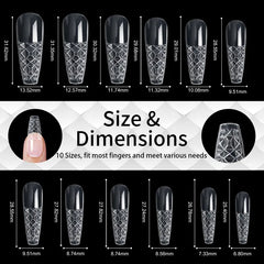 140pc 3D Diamond Soft Gel Nail Tips Style 11 Nail Art Designs image 1