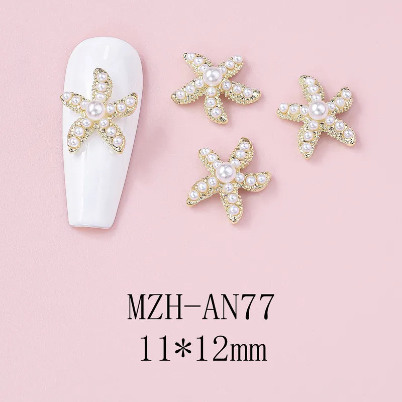 Nail Art Deco Beach Pearl Starfish Ocean Themed Charm Y01-MZH-AN77 image 0