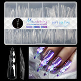 140pc 3D Diamond Soft Gel Nail Tips Style 08 Nail Art Designs image 0