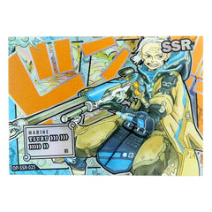 Comic book-style illustration of a character in a futuristic outfit with 'SSR' and 'Marine Tsuru' text.