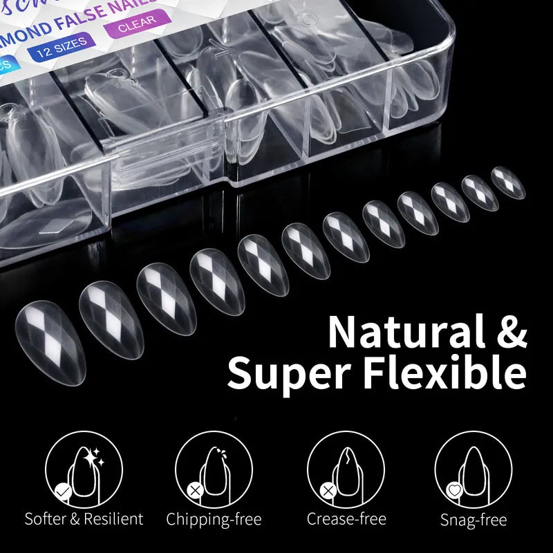 140pc 3D Diamond Soft Gel Nail Tips Style 06 Nail Art Designs image 3