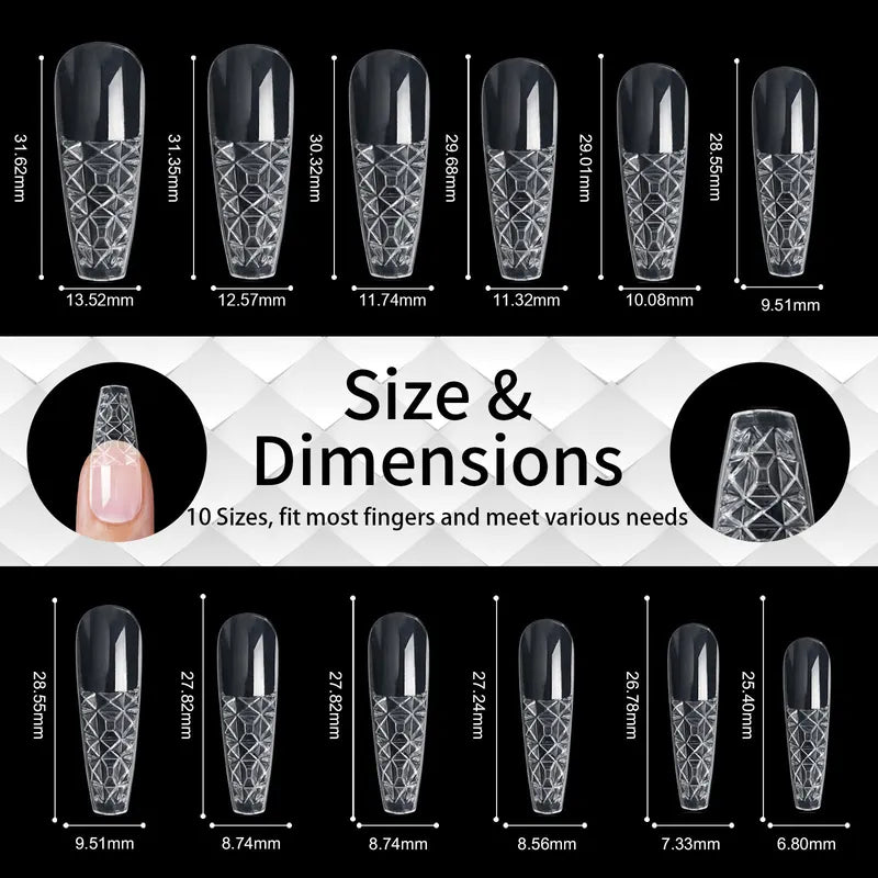 140pc 3D Diamond Soft Gel Nail Tips Style 11 Nail Art Designs image 1