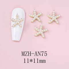 Nail Art Deco Beach Pearl Starfish Ocean Themed Charm Y01-MZH-AN75 image 0